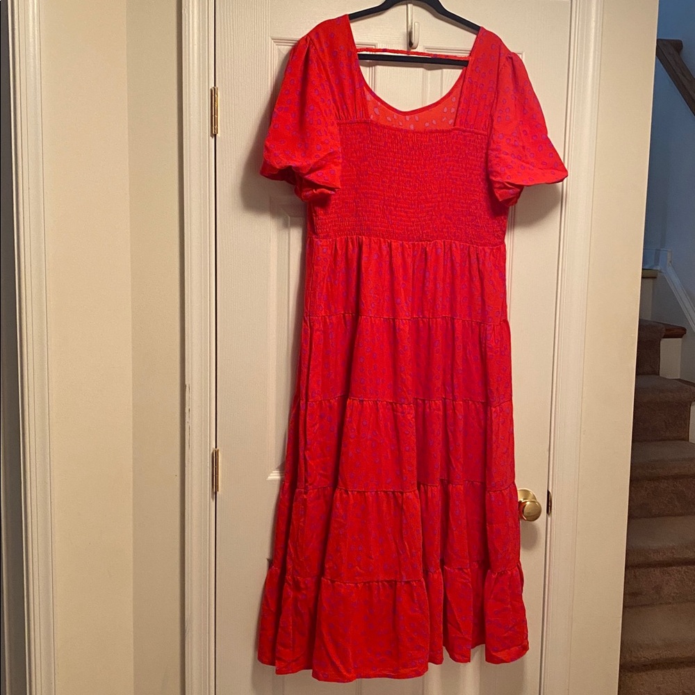 Fashion Red/Light Purple Tiered Maxi Dress…size XXL - Picture 2 of 7